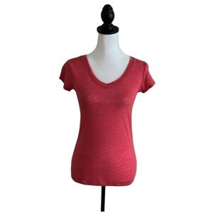 🌟 Active Basic, Pink, Cap Sleeve Vee Neck Tee⭐️